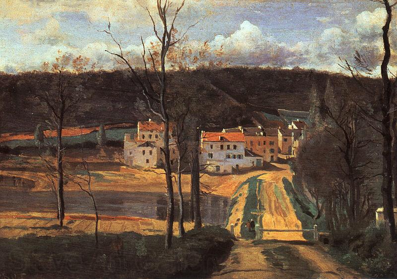 Jean Baptiste Camille  Corot Ville d'Avray The Pond and the Cabassud House Norge oil painting art